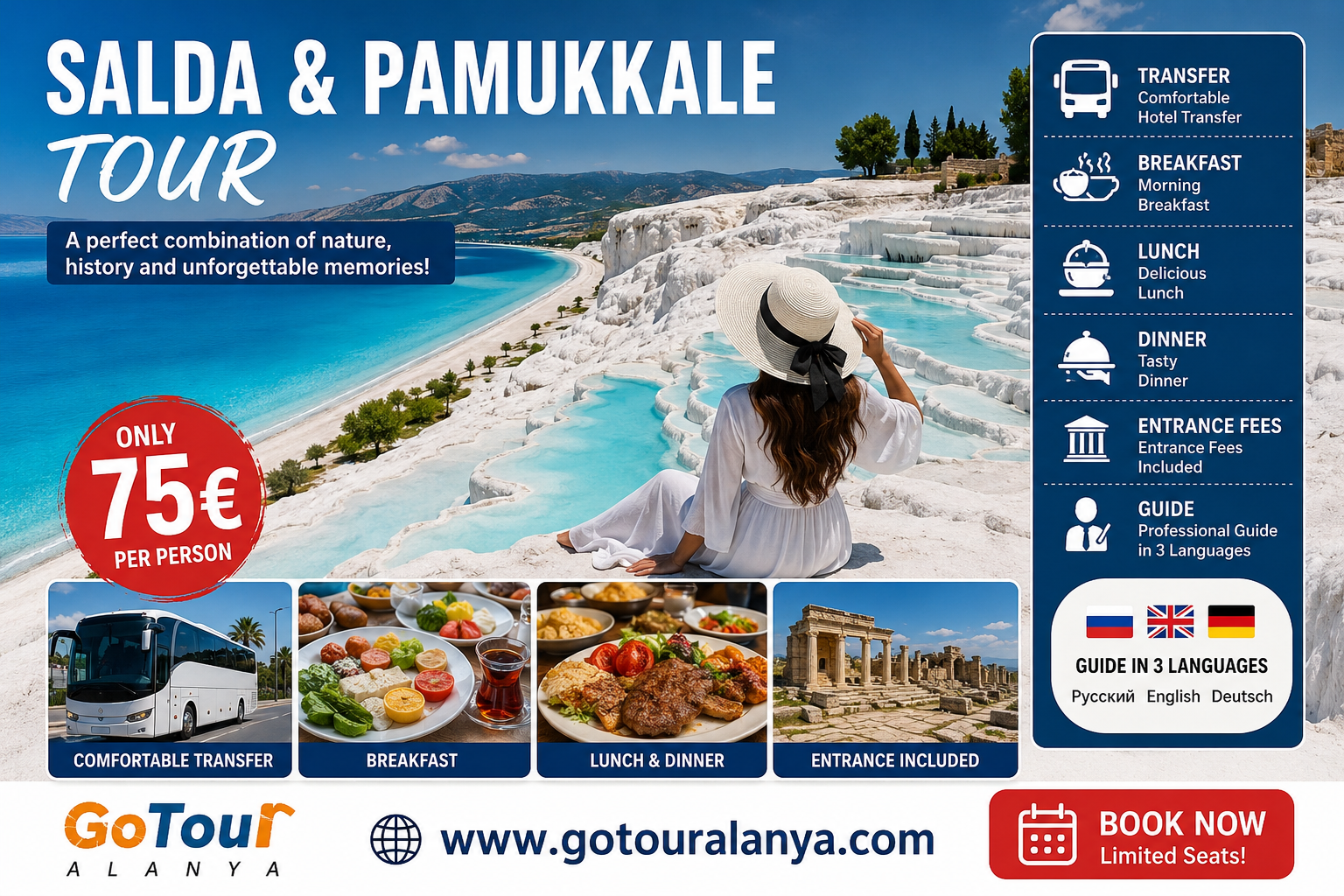 Pamukkale and Salda Lake Tour From Alanya